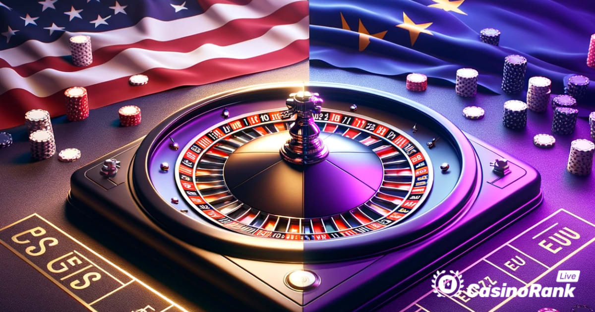 Velg amerikansk eller europeisk rulett på et Live Dealer Casino